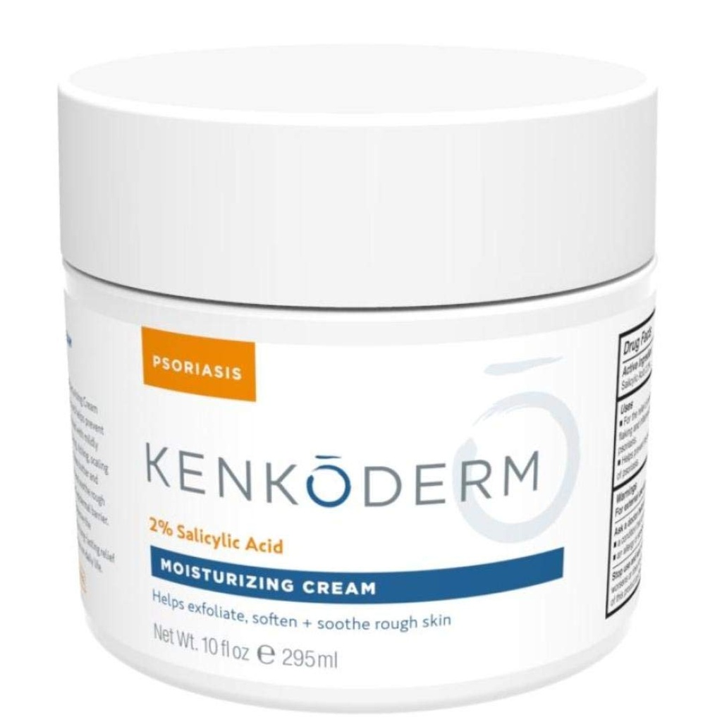 Kenkoderm Psoriáza krém - prírodné hydratačné tvár a telo Lotion s 2 Percento kyseliny salicylovej - Obnovenie Topický vzorec pre suchú a citlivosť kože, Fragrance & Color Free, 10 oz., 1 Jar