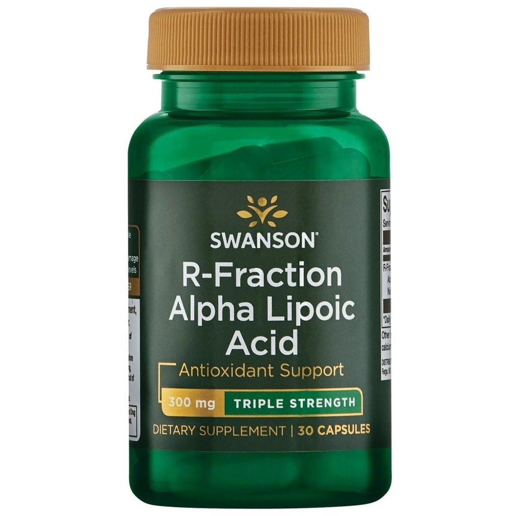 Swanson Triple sila R-Fraction Alpha Kyselina lipoová - Podporuje zdravý krvný tlak a dodáva esenciálne živiny - (30 kapsúl, 300mg Každý)