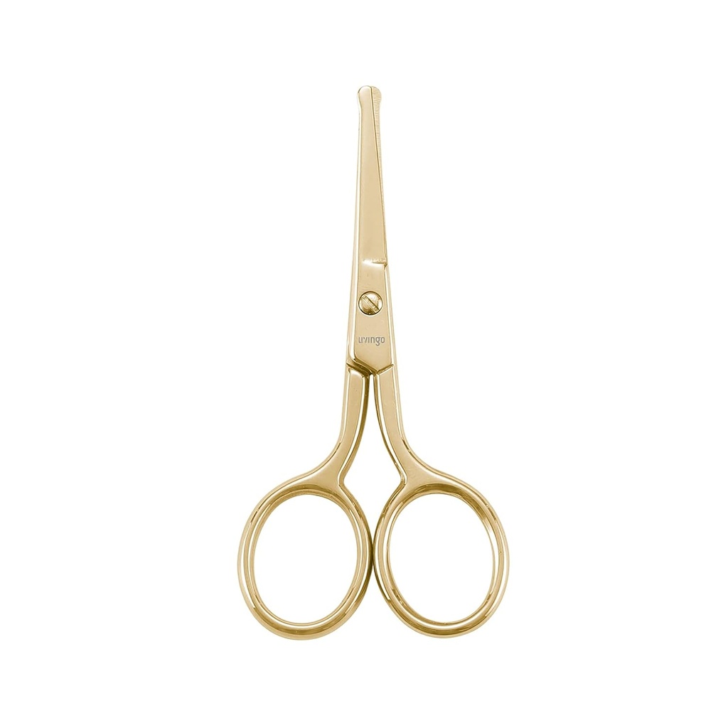 LIVINGO Profesionálne Nožnice na vlasy, Multi-účel nerezová oceľ okrúhle Tip rovné čepele, tvárové vlasy medvedí obočie Ušné orezávanie Beauty Grooming Tool pre mužov a ženy, 3,5