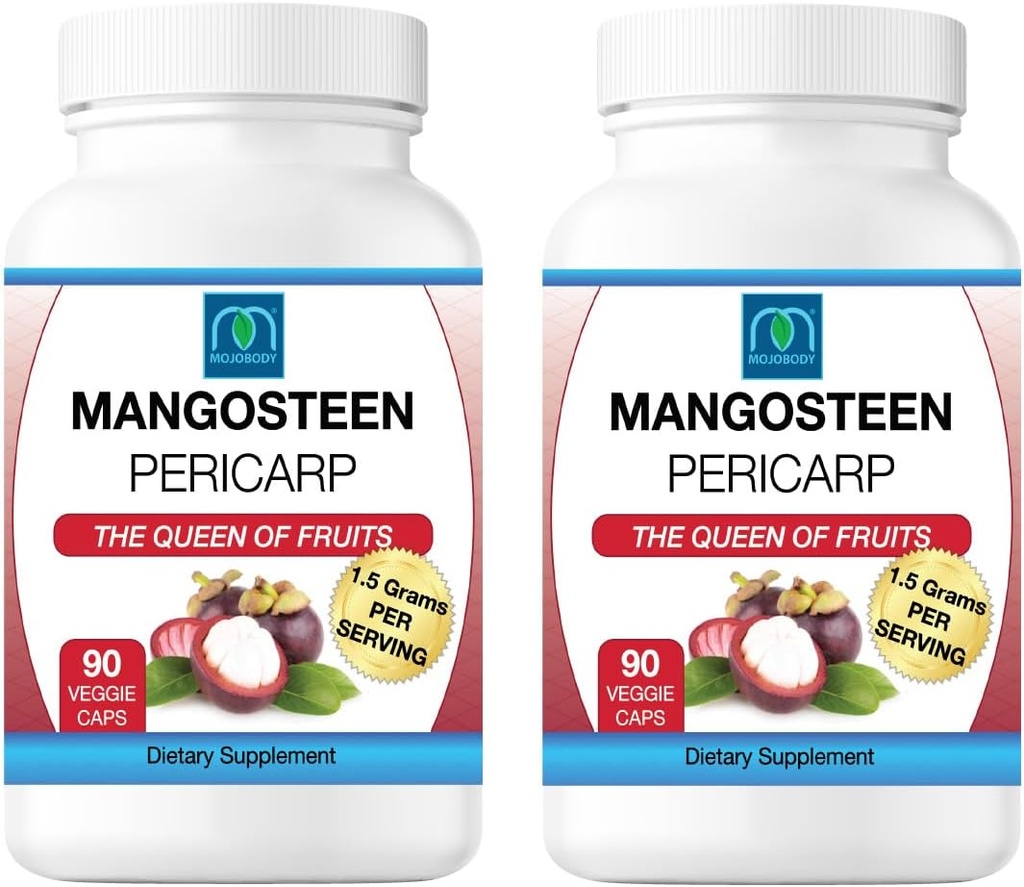 Zmrazte sušené kapsuly Mangosteen Pericarp 2PK, 1,5 gramu na obsluhu, 90 Veggie Kapsule na fľašu, Xanthone Rich