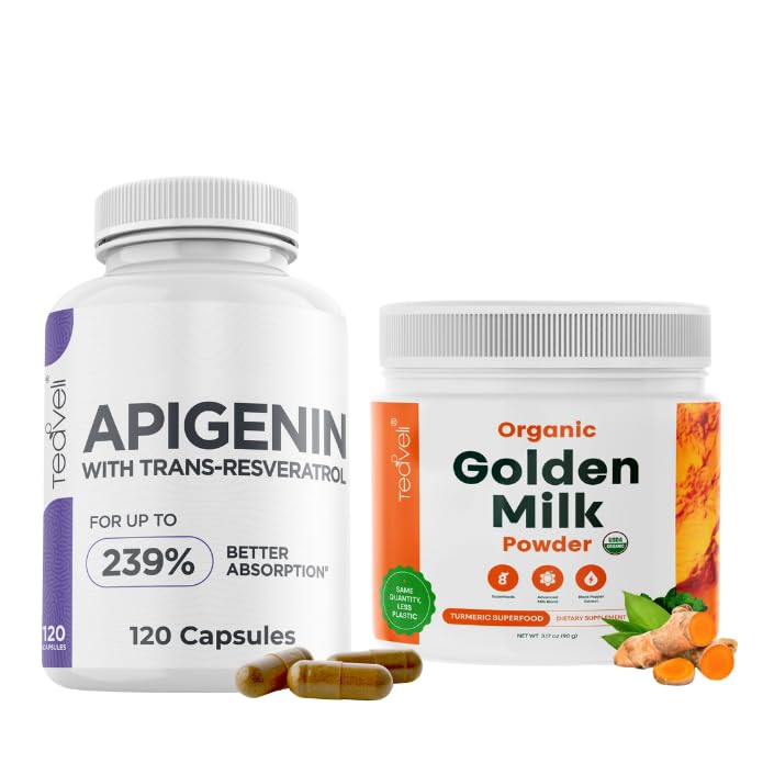 Spánok ako bábätko so zlatým mliekom a Apigenin - Vegan priateľsky, non-GMO