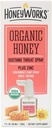 HoneyWorks Adult Throat Spray for Sore Throat Relief, 1 Oz, Ukľudňujúce non-GMO USDA Organic Dark Honey + Zinok, Fast-Acting Relief, Ages 12 Years+