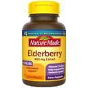 Nature Made Elderberry 400 mg Extract s vitamínom C a zinkom, Dietary Supplement for Immune Support, 60 Kapsule, 60 dní