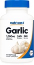 Nutricost cesnak 1000mg, 240 Softgels - Odorless, Premium Gluten Free Supplement