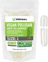 XPRS Nutra Size 1 Pullulan prázdne kapsule - 100 gróf čistý label Plantcaps Jasné prázdne Vegánske kapsuly - Premium Vegetariánske pilulky - Do-It-Yourself Zeleninové kapsule Plnenie