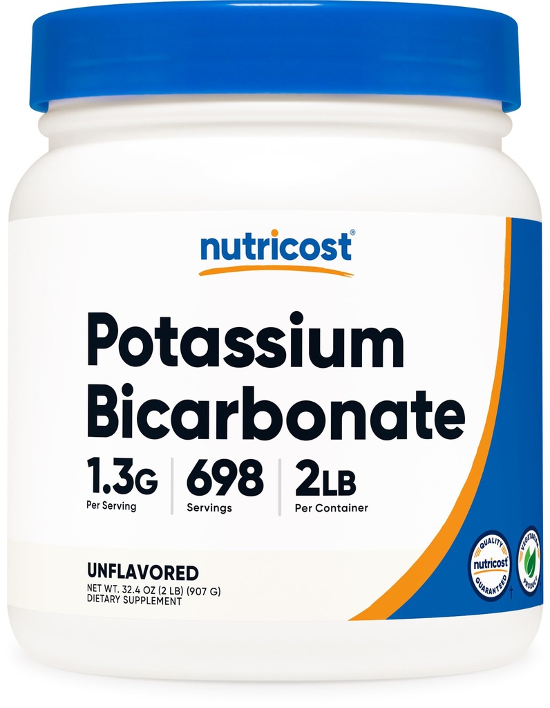 Nutricost draselný bikarbonát prášok 2 LB - bezlepok, bez GMO