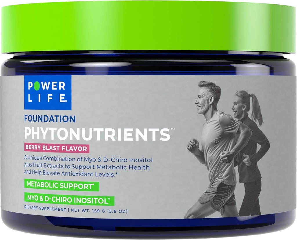 POWERLIFE - Foundation Phytonutrients - Myo-Inozitol & D-Chiro-Inositol prášok s korením, kokosová voda a antioxidant bohaté Super ovocie - 30 porcií