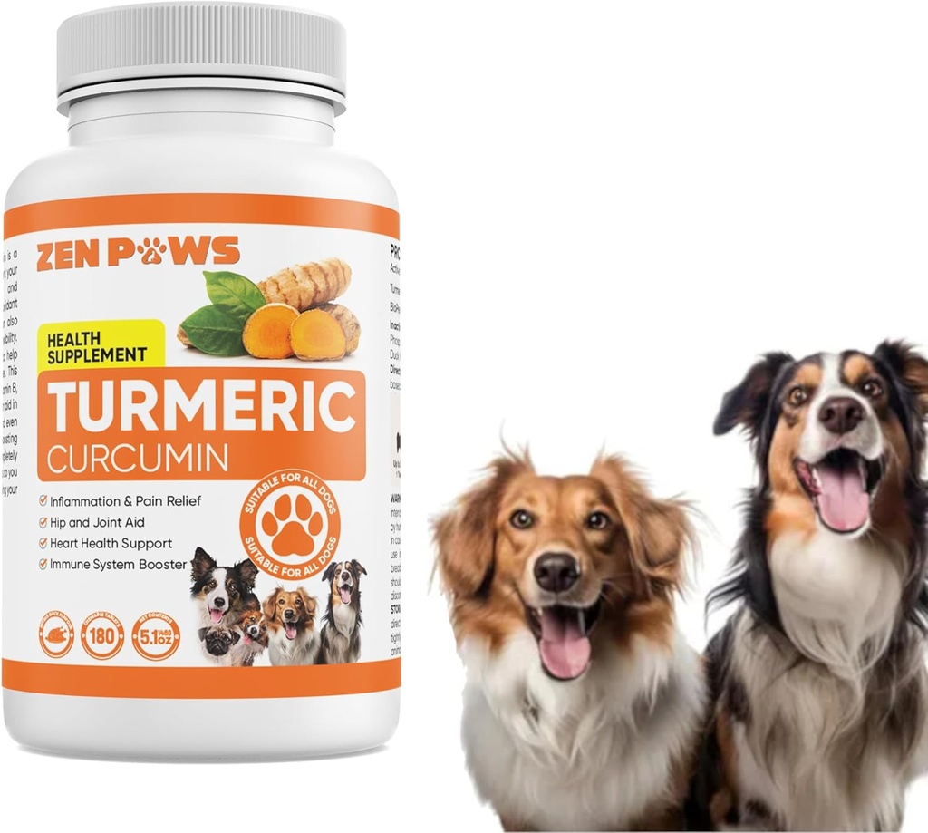 Turmérium pre psy 180 Gróf Tablet Liečenie s Curcumin & Piperine 