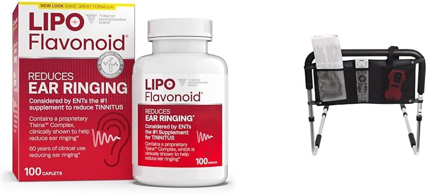 Lipo flavonoid Tinnitus Relief 100 Caplets & Bed Rail príslušenstvo Puzdro