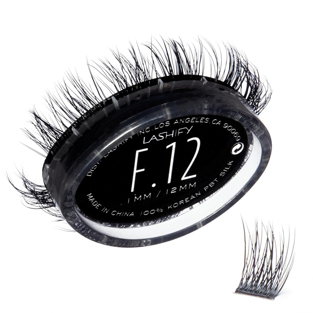 Lashify Fluffy 12mm Gossamer predĺženie rias Refill, Black, Easy DIY False Lashes Ak chcete pridať plnosť a rozmer