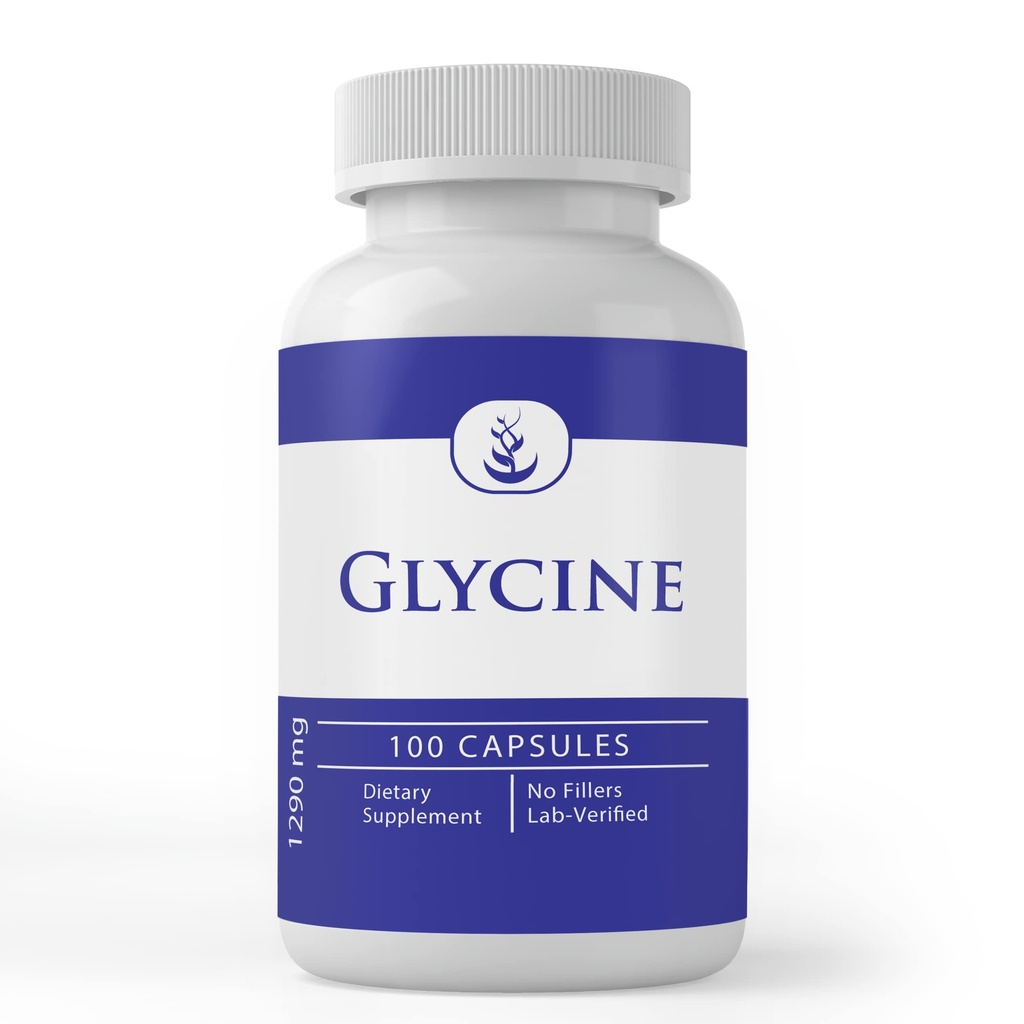 Pure Original Ingredients Glycín, (100 Kapsule) Pure, No Additives Or Fillers, Lab Overified