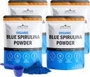 Organic Blue Spirulina Powder, 120 Servings - 100% Pure Superfood Blue-Green Algae, Natural Food Colouring for Smoothies & Protein Drinks - Non GMO, Gluten-Free, Vegan + USDA Certified, No Fishy Smrad