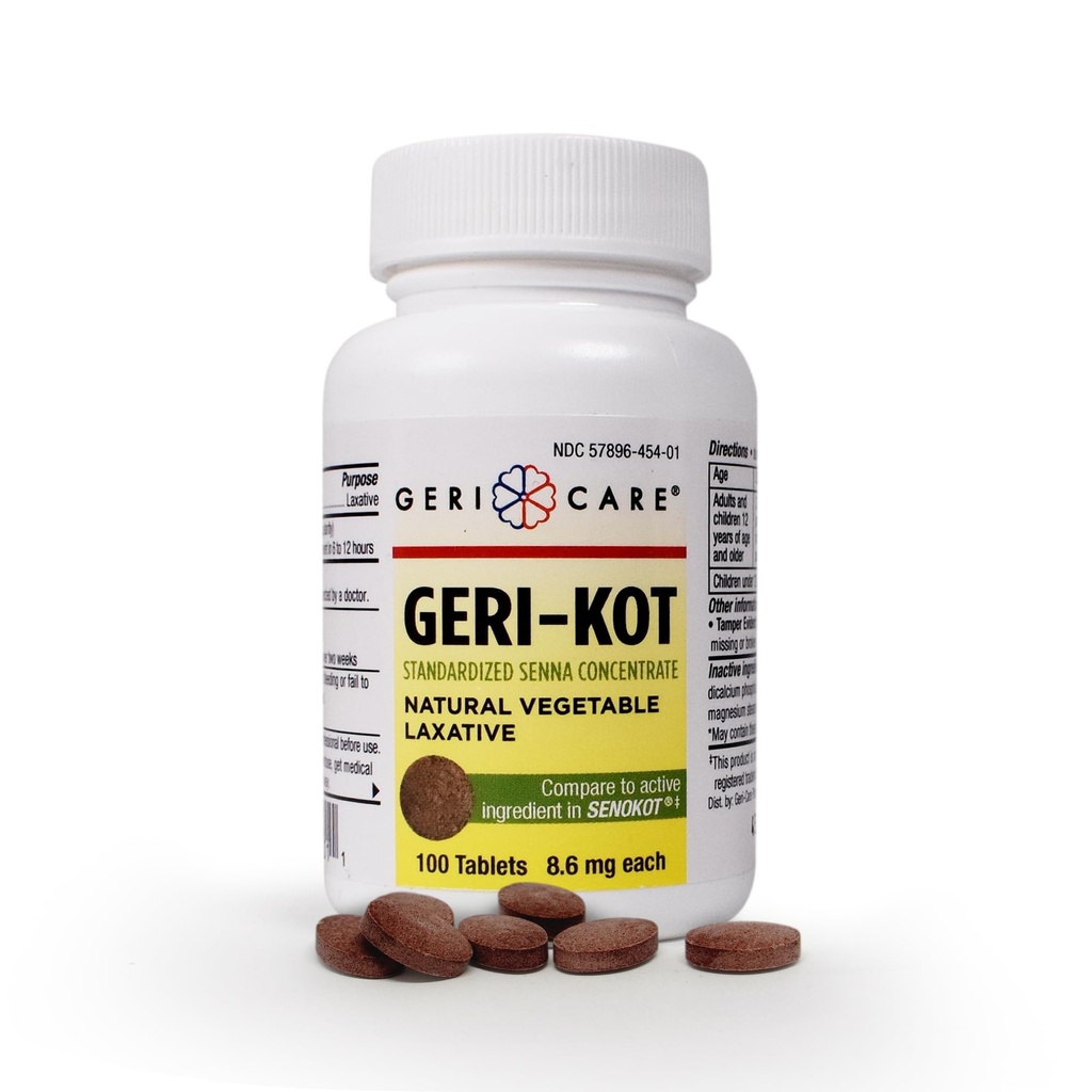 Geri- KOT Senna Laxatívum & Stool Zmäkčovadlo Tablety, 100ct