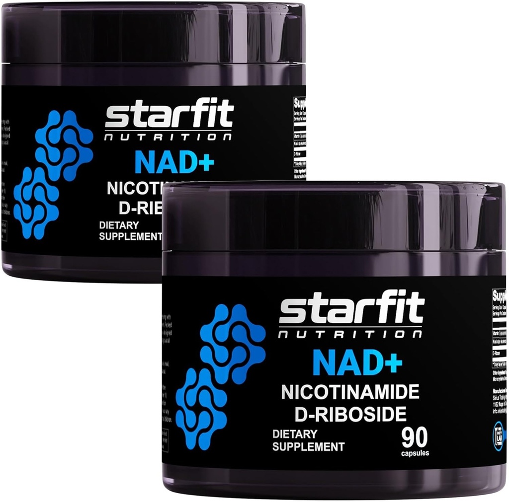 STARFIT - Nikotínamid D- Riboside (2 balenia), Booster NAD+, Energy & Focus Supplement, Anti- Aging Cellular Support, celkom 180 kapsúl