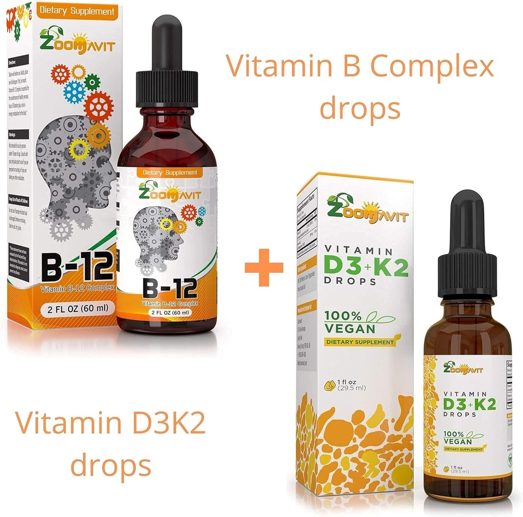Vitamín B komplex kvapky + Vegánsky vitamín D3 K2 kvapky