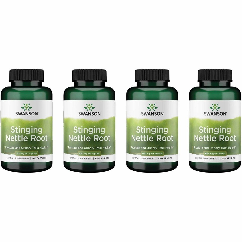 Swanson Stinging Nettle Root (Urtica Dioica) - Bylinné doplnky - (100 kapsúl, 500 mg) (4 balenia)