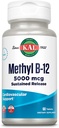 KAL Vitamín B12 Metylkobalamín 5000mcg, Zdravá energia, Metabolizmus, Nervová a červená krvná podpora, * Rýchle rozpustenie ActivMelty, Optimálna absorpcia, Prírodná malinová chuť, 90 Servisov, 90 Micro Tabs