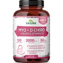Myo a D-Chiro Inozitol Supplement for Women - Fertility Supplement for Women with Ideal 40:1 Ratio Myo & D-Chiro Inozitol D3 & Methylfolate Ovarian Support Vitamíny - ISO Lab tested (30 servings)