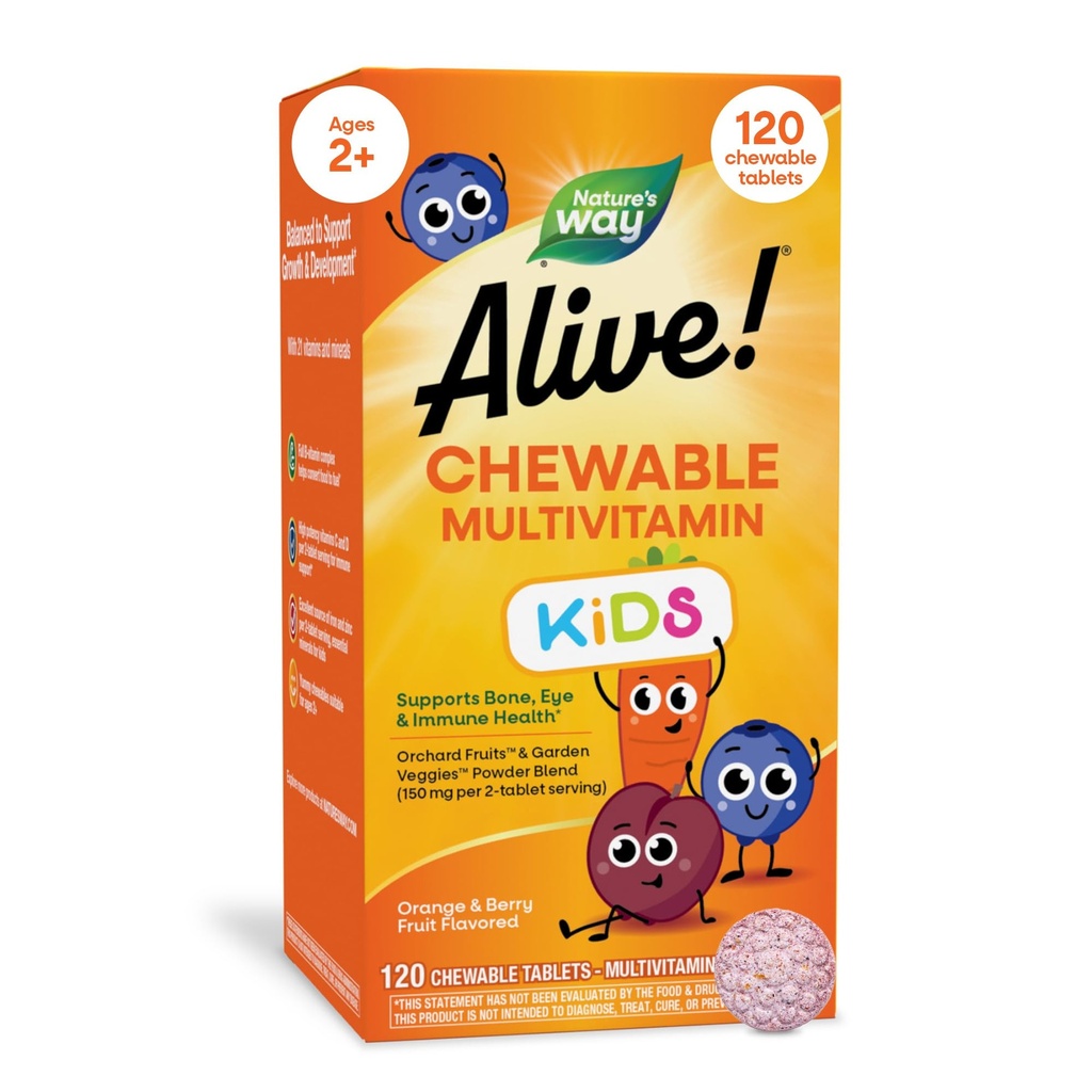 Nažive! Detské multivitamínové žuvacie - 120 žuvacie tablety podľa spôsobu prírody