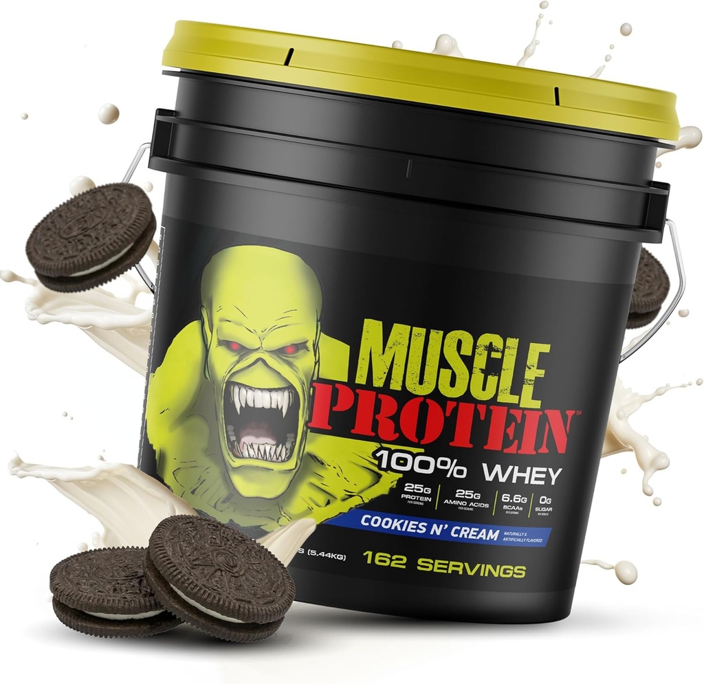 COLOSSAL LABS svalová srsť proteín ochutený proteín prášok, 25,000mg aminokyselín/servovanie, filtrované za studena [Backaging May Vary] (12 libra (bucket), Cookies & Cream]