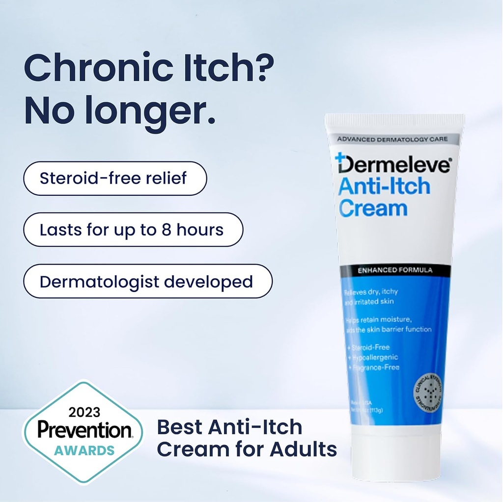 Dermeleve Back Bundle of Steroid Free Anti-Itch Cream Extra sila 4 oz + Back Applicator (2 položky) 