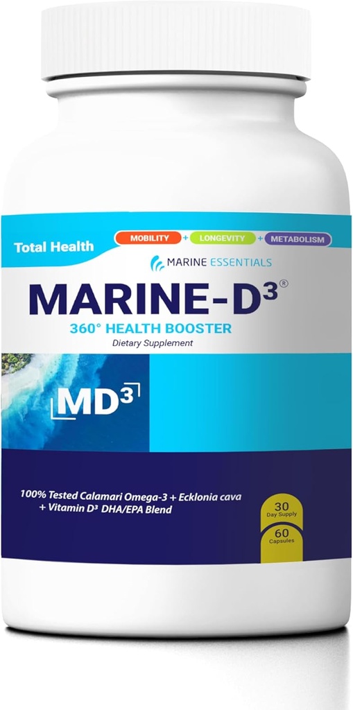 Marine Essentials- Marine D3 Omega 3 Calamari Ecklonia Cava DHA (60 Capsules)