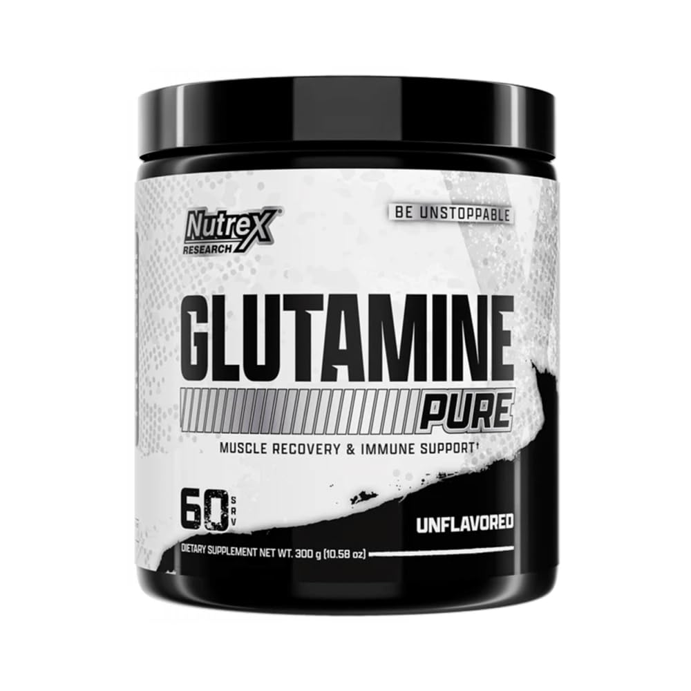 Nutrex Research L-Glutamine Powder Supplement - 60 Servírovanie - Pure Unflavred, Non-GMO & Gluten Free 