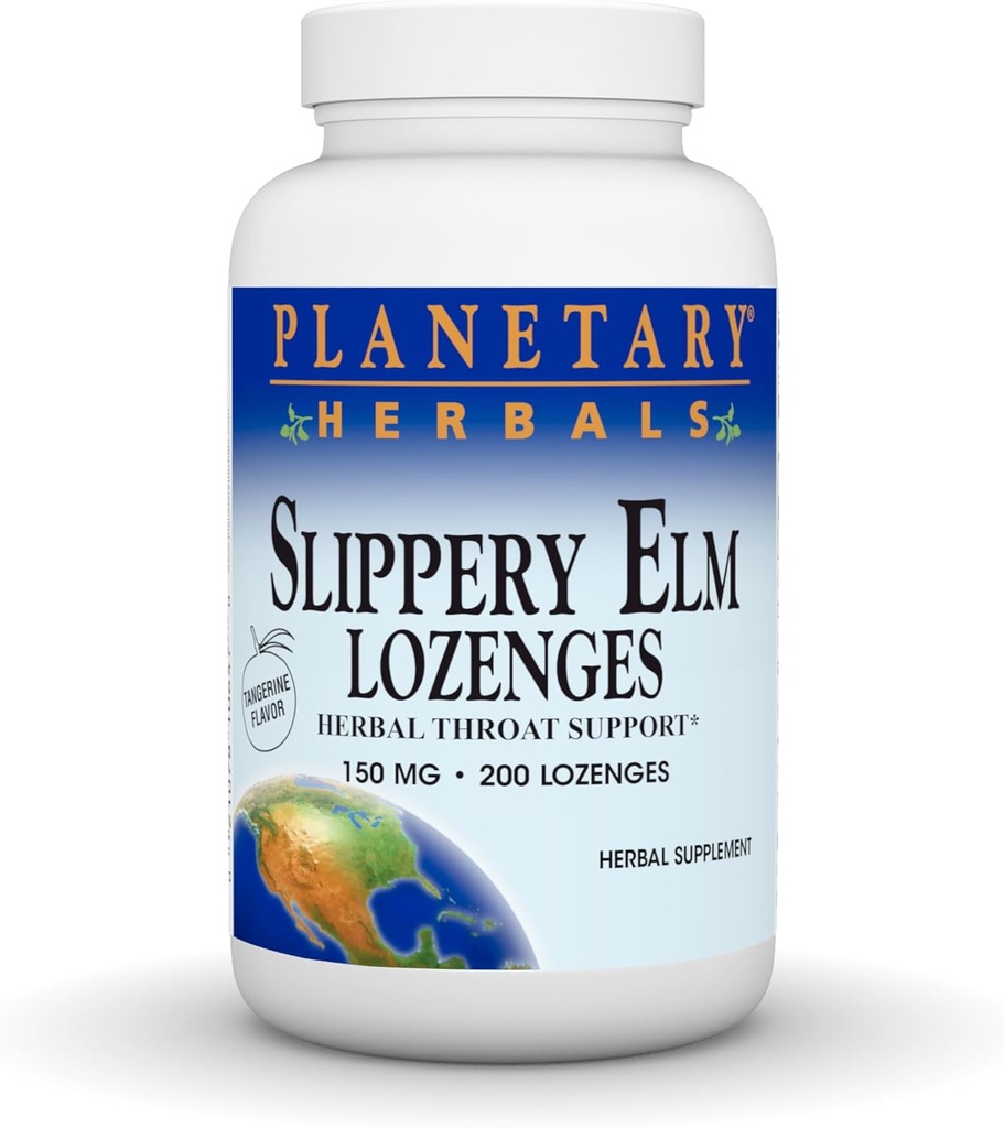 PLANMENE HERBALS Slippery Elm Lozenges, Tangerine, 200 Count