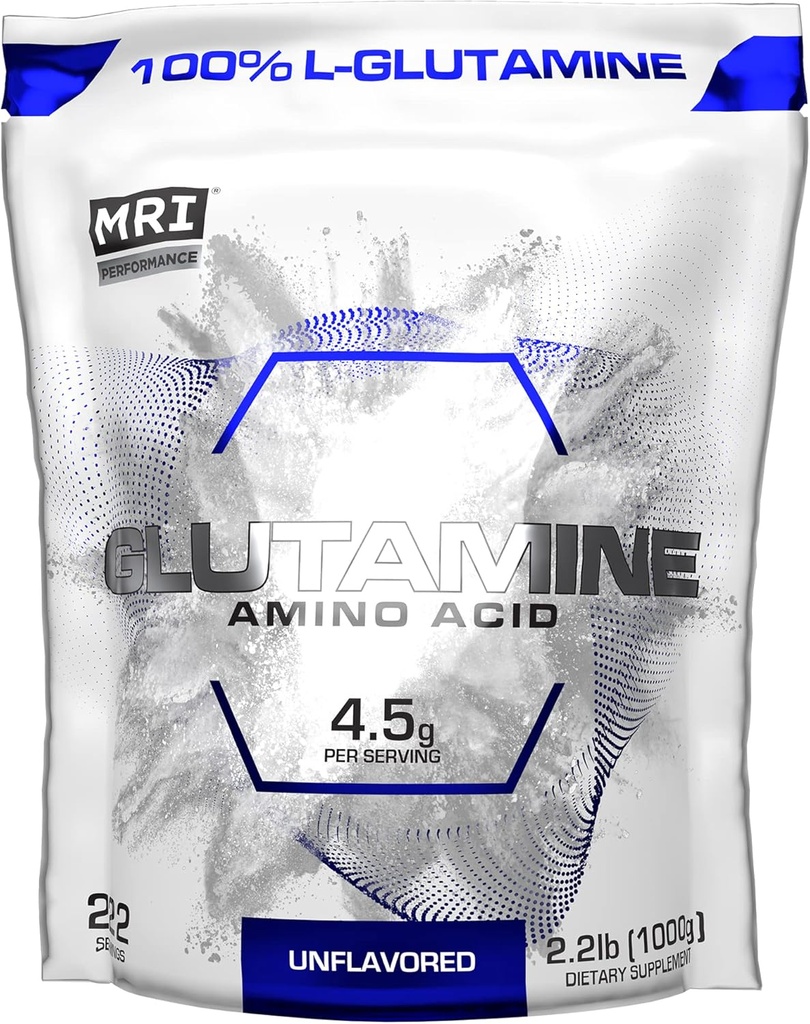 MRI výkon L-Glutamine prášok, čistá Free-Form Amino Acid for Recovery, Gut & Muscle Support, unflavred, Easy Mix, (222 Servings)