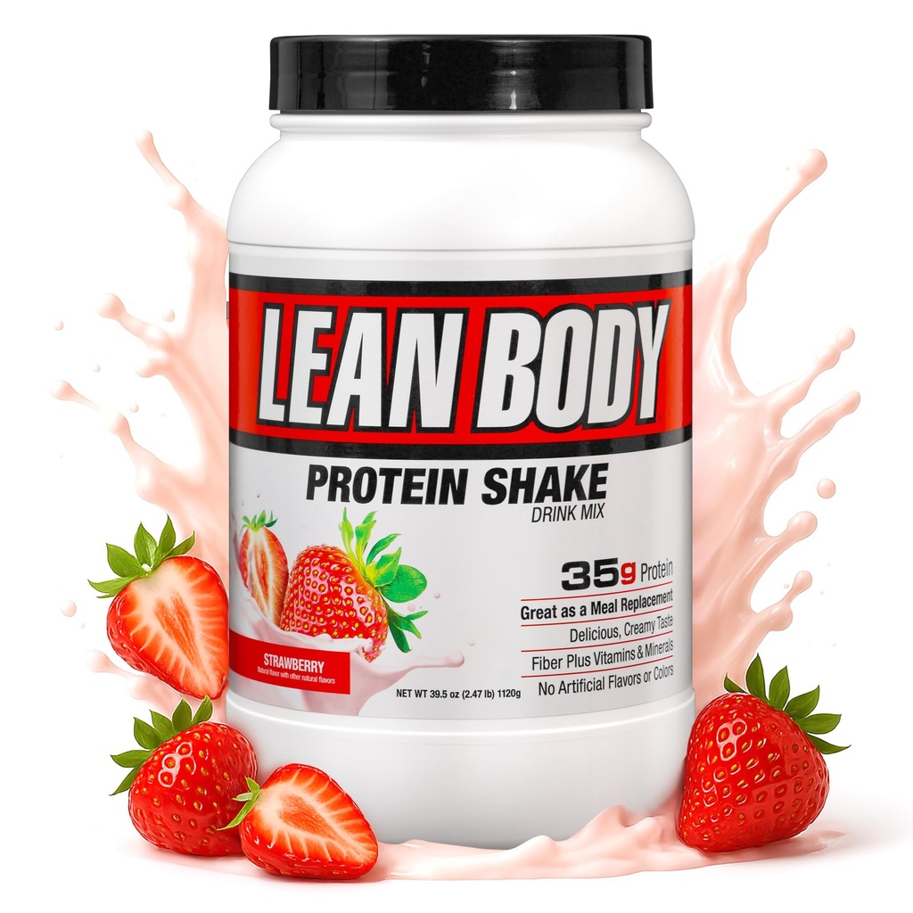 Labrada Nutrition Lean Body Hi-Protein Shake, Strawberry, 2,47-Bound Tub Strawberry BALENIE MÔŽE VARY