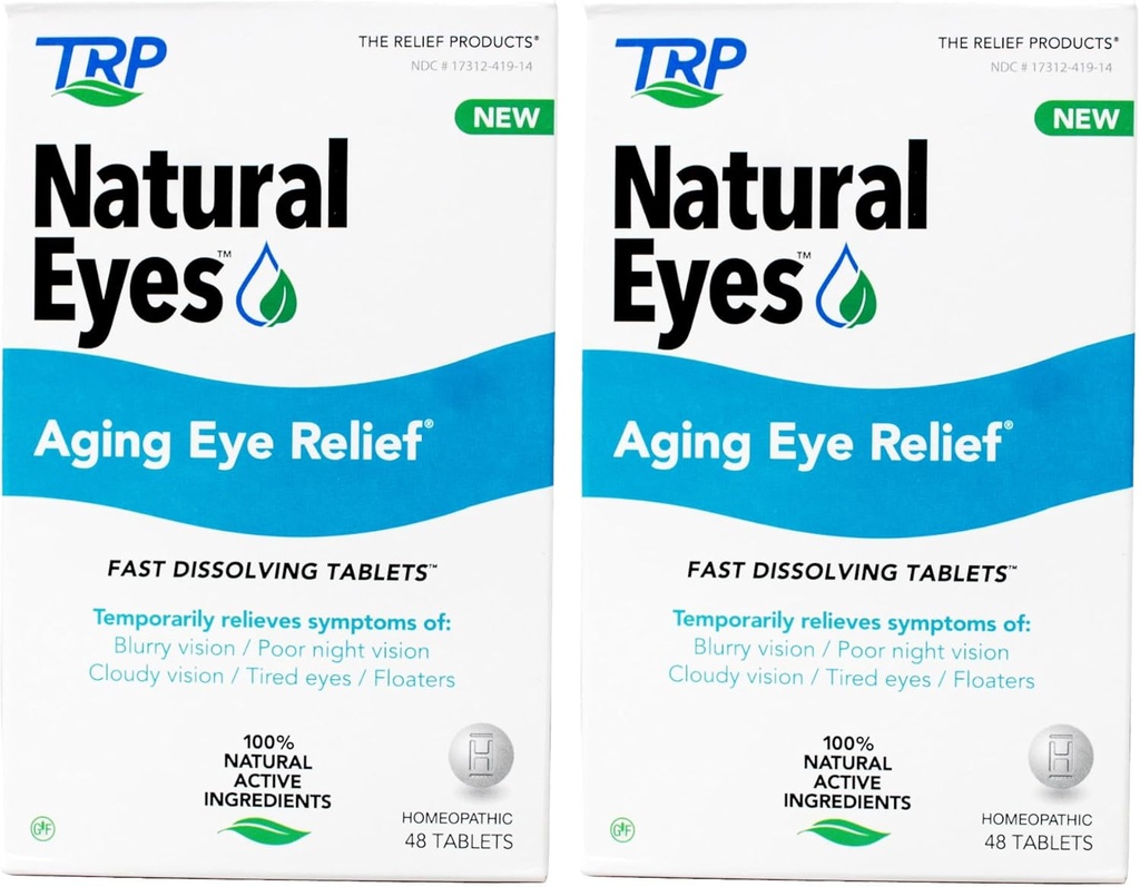 TRP Natural Eyes, Homeopatické tablety, Gluten-free, 48 ct (Pack of 2)