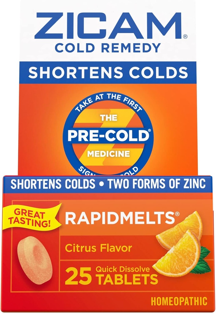 Zicam Cold Remedy Zinok Rapidmelts, Citrus Flavor, 25 gróf (pack of 2)