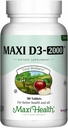 Maxi-Health Vitamín D3 2000 IU - Pre zdravú svalovú funkciu, kostné zdravie a imunitnú podporu 90 Tablety