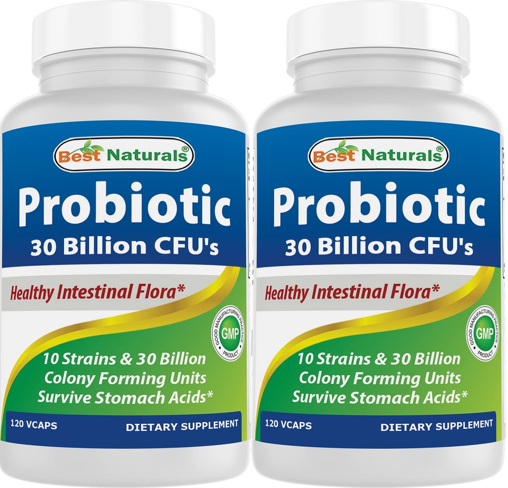 Najlepšie Naturals Probiotic 10 Kmene 30 Miliarda Policajt Stabil 120 Veggie Caps (120 Počet (Stock of 2))