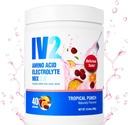 IV2 Prémiový hydratačný prášok - Electrolytová zmes bez cukru + aminokyseliny a esenciálne vitamíny I Vegan, non-GMO, bez lepku, bez kofeínu (40 porcií)