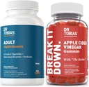 Dr. Tobias Adult Multivamin & Apple Cider Ocogar Gummies, podporuje energiu, Imunity & Gut Health, s 42 Ovocie & Zelenina Plus Probiotiká, Cludes Matka, FOlát, B12