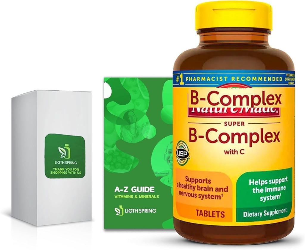 Super B-Complex s C, 460 Tablety s exkluzívnymi vitamínmi a minerálmi A až Z - Lepšia Ligth &Spring Guide (2 položky)