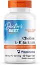 Najlepšie cholín L-bitartrát (vitacholín), podporuje prenatálne zdravie a funkciu pečene, non-GMO, bez lepidla, Soy Free, Vegan 60 Veggie Caps