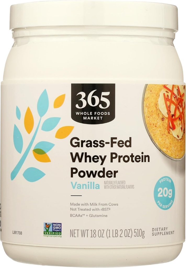 365 by Whole Foods Market, Grass-Fed Swhey Protein Powder, Vanilla Flavor, 18 Ounce