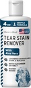 Chew + Heal Labs Pet Tear Stain Remover for Dogs - 4 oz Water-Based Dog Očné umývanie a čistenie - Rozpúšťa Gunk & Buildup - Aloe Vera & Cucumber Extract