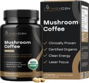 100% Organic Huba Kávové kapsule - Natural Energy Supplement with 130mg Kofeín z klinicky preukázaného patentované zelenej kávy Bean & Guayusa Extrakty pre Jitter-free Energy & Focus (60 Servings)