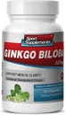 Brain Doplnky pre pamäť a zameranie - Ginkgo BILOBA 120MG - Gingko biloba Plant, Focus Doplnky pre dospelých, Gingko biloba Doplnky, Ginko biloba Pills Natural, Pamäťové doplnky - 1B 60 Caps