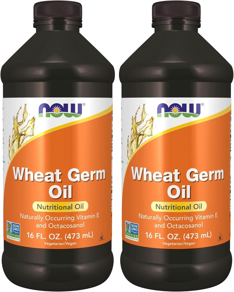 NOW Supplements, Wheat Germ Oil with Essential Fatty Acids (EFAs), Nutritional Oil, 16-Ounce (Pack of 2)