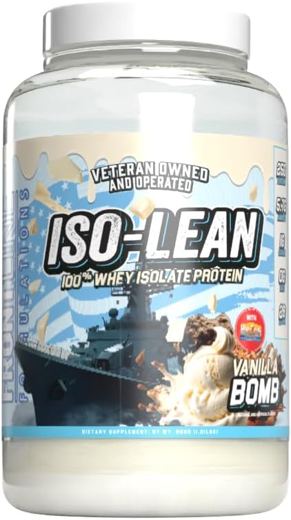 Isolean, 100% Srvátkový proteín Izolát, rýchla absorpcia, Iso Lean, nízky cukor, maximalizácia zotavenia, 25 gramov za službu, veteránmi vlastnený a operovaný (28 slúži, Vanilla Bean)