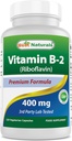 Najlepšie prírodné vitamín B2 (Riboflavín) 400mg - Migréna úľava - Veggie Kapsule - Conezyme Precursor - 120 Počet