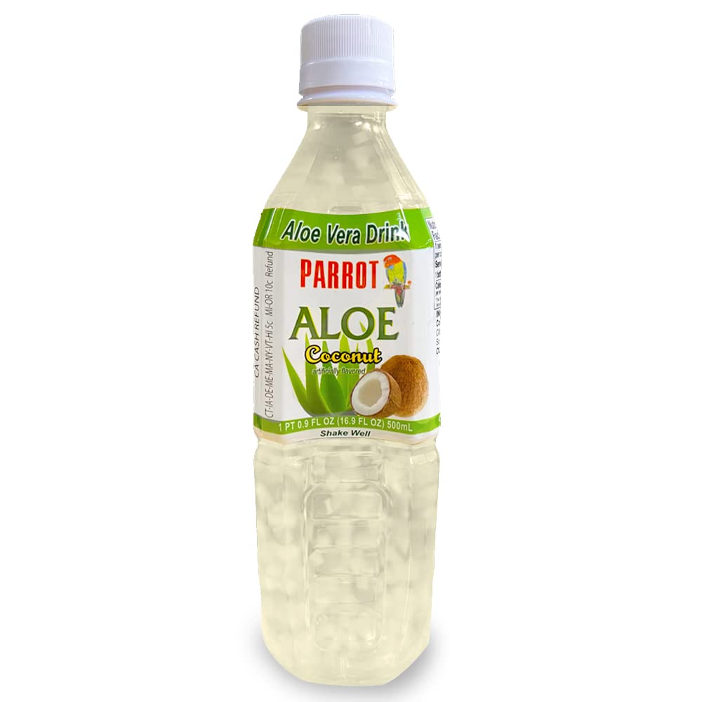 Parrot Brand Aloe Vera Juice Nápoj Coconut Flavor 500ml 16.9 Ounce (Stoj 10)