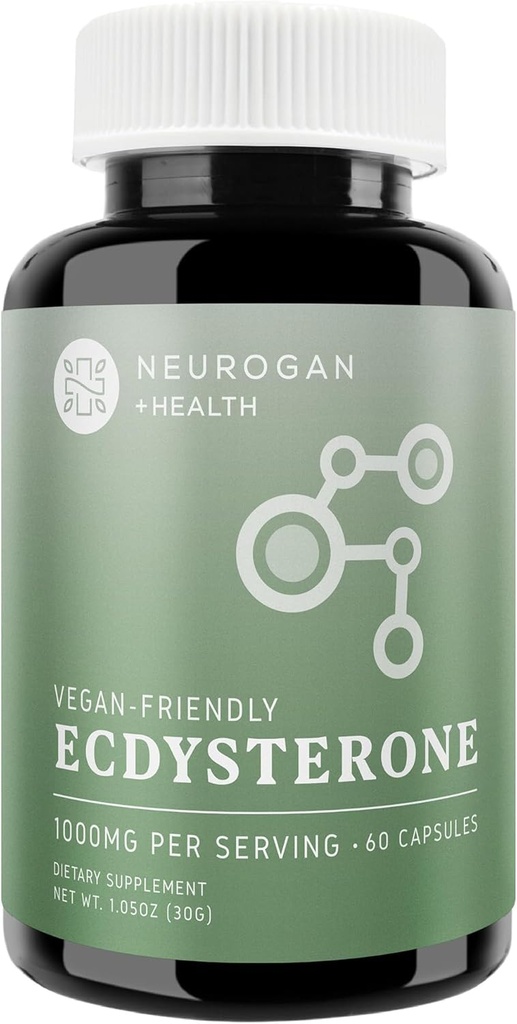 Neurogan Ecdysterone Capsules | 1000 MG - 60 Count | Supports Muscle Growth & Performance, Healthy Body Composition & Immune Function | Plant-Based Formula for Strength & Endurance