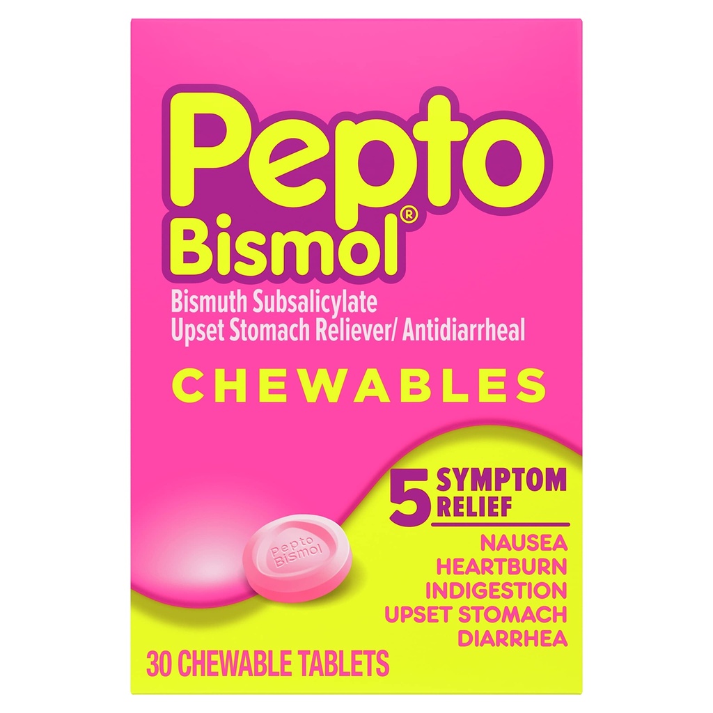 Pepto Bismol Pepto-Bismol Žuvacie tablety, 30 ot