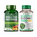 Zdravé wellness Multivitamín pre ženy - prírodné viac vitamíny, minerály, organické extrakty Digestívne enzýmy 1000MG Bundle