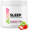 RAW Natural Sleep Aid Supplement - Relaxačné príslušenstvo a podpora nálady s melatonínom, horčíkom, zinkom, L-Tryptofánom a citrónovým balzamom extrakt na relaxáciu a upokojenie mysle a tela - 30 porcií, jahodových kivi